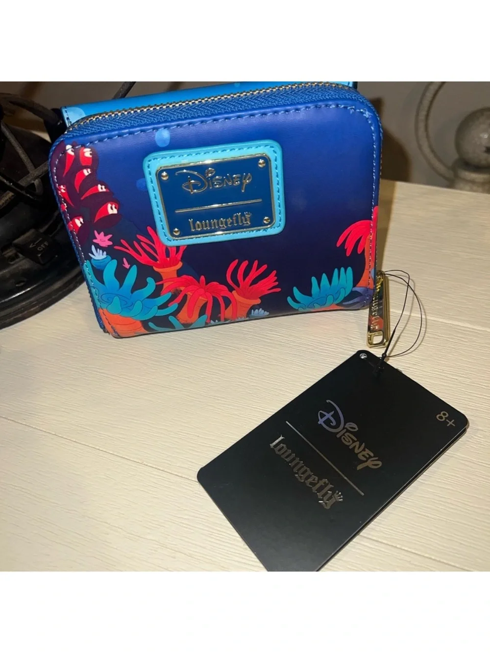 Loungefly NWT Pinocchio Coral Zip Wallet with Bright Coral Accents - Picture 1 of 6